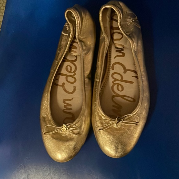 Sam Edelman gold ballet flats size 8 - Picture 1 of 6